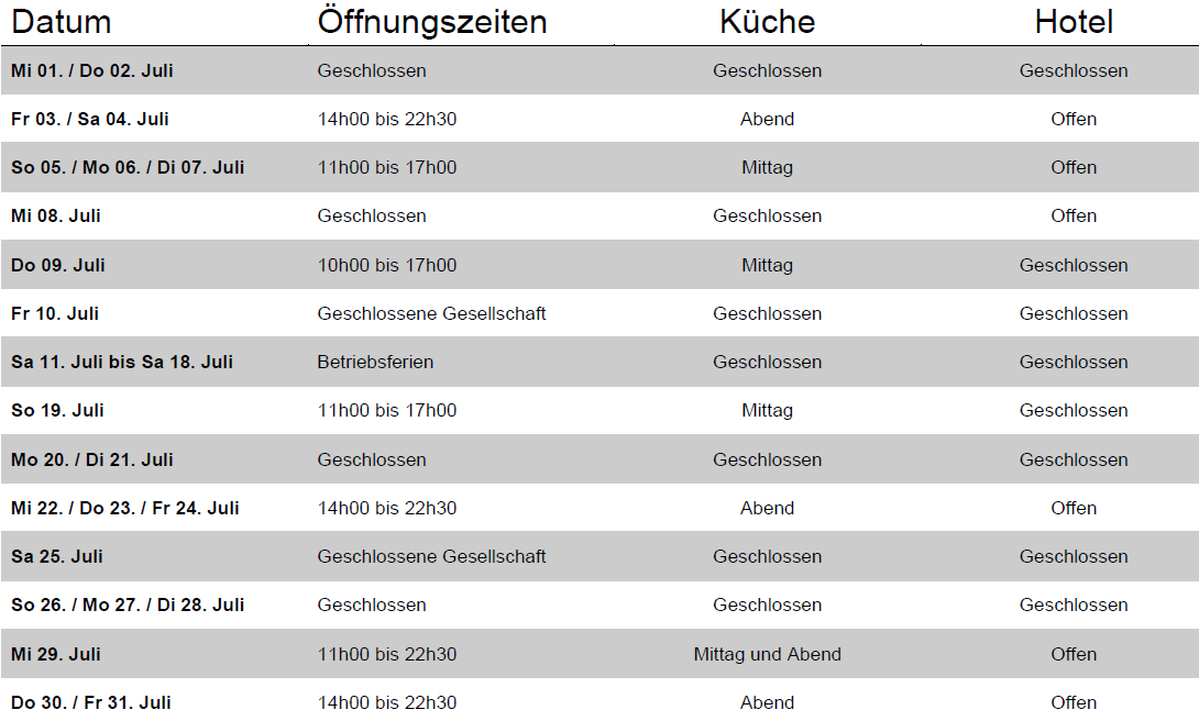 ÖFFNUNGSZEITEN